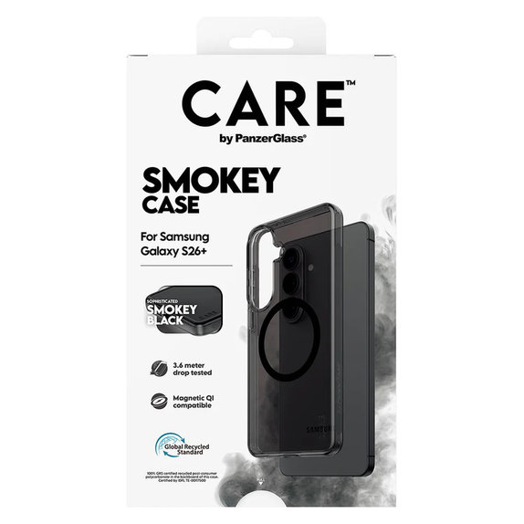 Hülle Smokey mit schwarzem QI für Samsung Galaxy S26+, Schwarz, PanzerGlass