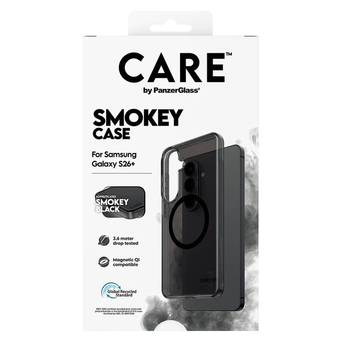 Hülle Smokey mit schwarzem QI für Samsung Galaxy S26+, Schwarz, PanzerGlass