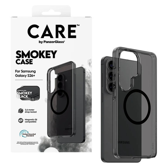 Hülle Smokey mit schwarzem QI für Samsung Galaxy S26+, Schwarz, PanzerGlass