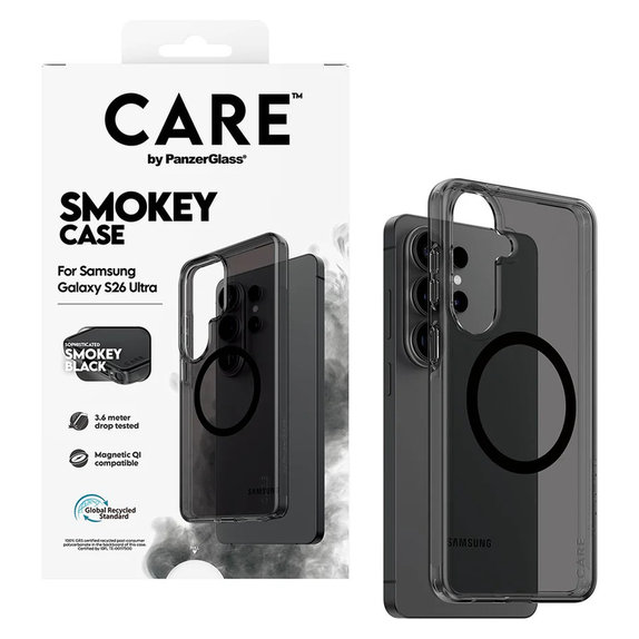 Hülle Smokey mit schwarzem QI für Samsung Galaxy S26 Ultra, Schwarz, PanzerGlass