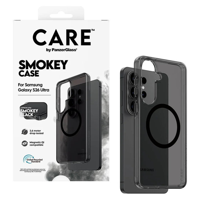 Hülle Smokey mit schwarzem QI für Samsung Galaxy S26 Ultra, Schwarz, PanzerGlass