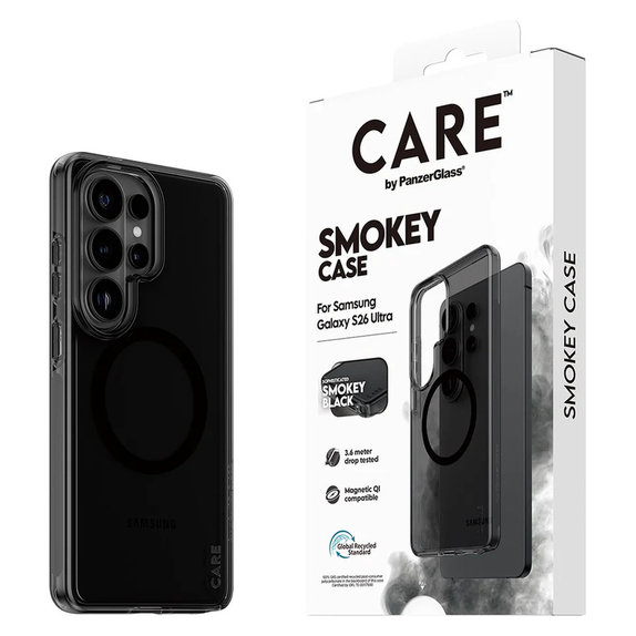 Hülle Smokey mit schwarzem QI für Samsung Galaxy S26 Ultra, Schwarz, PanzerGlass