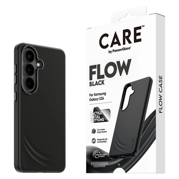 Hülle FLOW mit QI für Samsung Galaxy S26, Schwarz, PanzerGlass