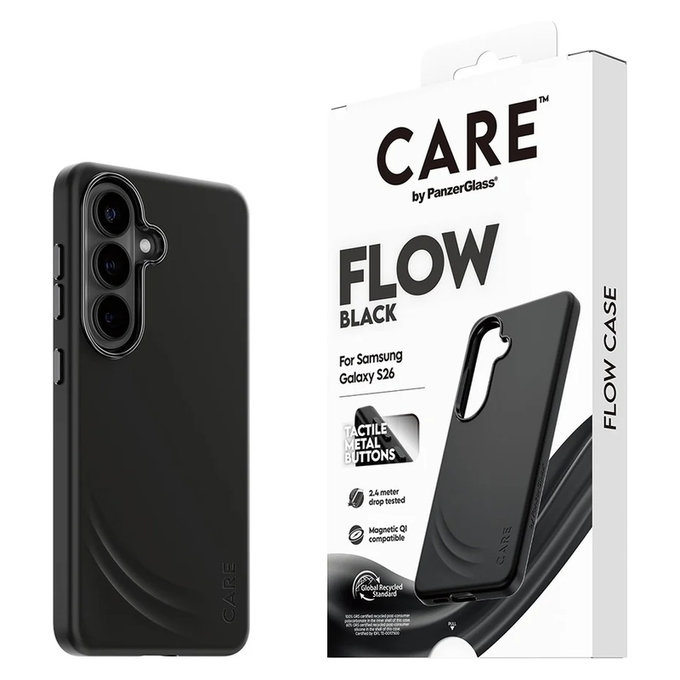 Hülle FLOW mit QI für Samsung Galaxy S26, Schwarz, PanzerGlass