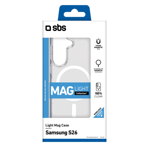 SBS - Hülle Light Mag für Samsung Galaxy S26, transparent
