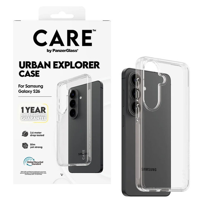 Hülle Urban Explorer für Samsung Galaxy S26, Transaparentná, PanzerGlass