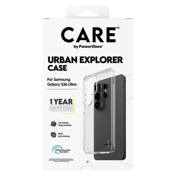 Hülle Urban Explorer für Samsung Galaxy S26 Ultra, Transaparentná, PanzerGlass