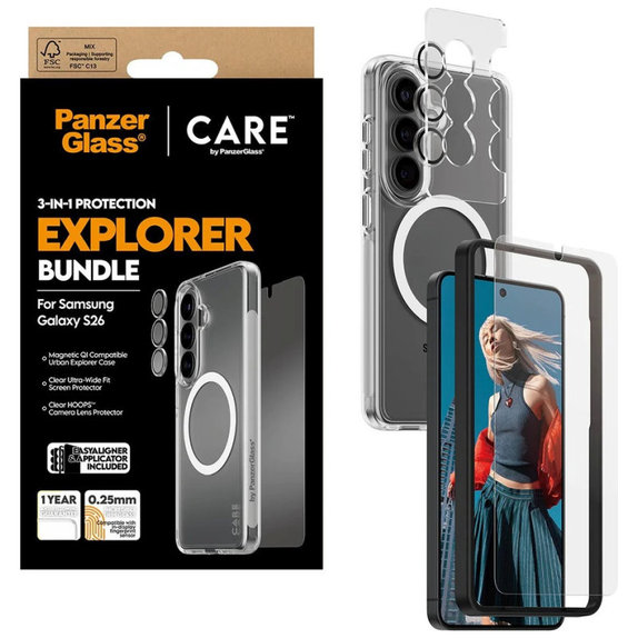 Bundle 3-in-1 Explorer für Samsung S26, PanzerGlass