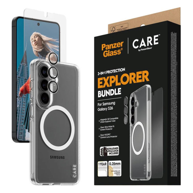 Bundle 3-in-1 Explorer für Samsung S26, PanzerGlass