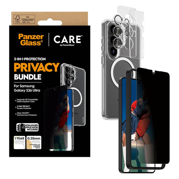 Bundle Privacy 3-in-1 für Samsung Galaxy S26 Ultra, PanzerGlass