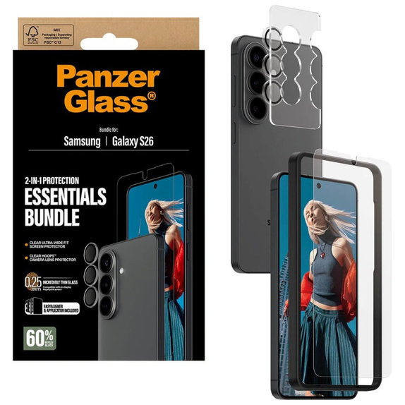 Bundle Essentials 2-in-1 für Samsung S26, PanzerGlass