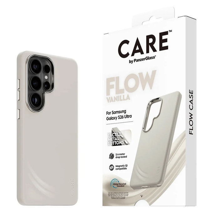 Hülle FLOW mit QI für Samsung Galaxy S26 Ultra, Vanilla, PanzerGlass