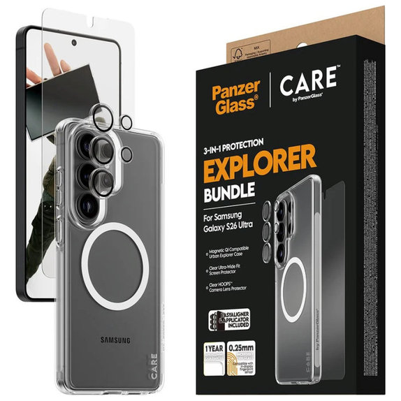 Bundle 3-in-1 Explorer für Samsung S26 Ultra, PanzerGlass