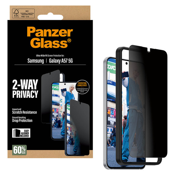 Panzerglas UWF Privacy mit Applikator für Samsung Galaxy A57, Klar, PanzerGlass