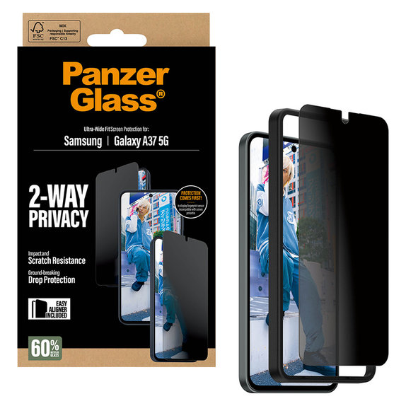 Panzerglas UWF Privacy mit Applikator für Samsung Galaxy A37, Klar, PanzerGlass