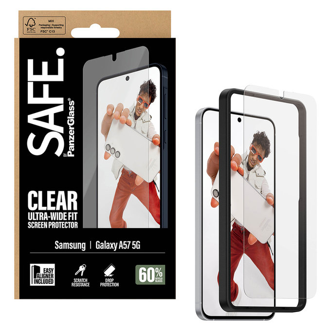 Panzerglas UWF mit Applikator für Samsung Galaxy A57, Klar, SAFE by PanzerGlass