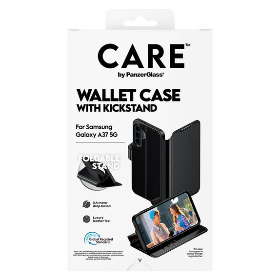 Hülle Wallet Kickstand für Samsung Galaxy A37, Schwarz, PanzerGlass