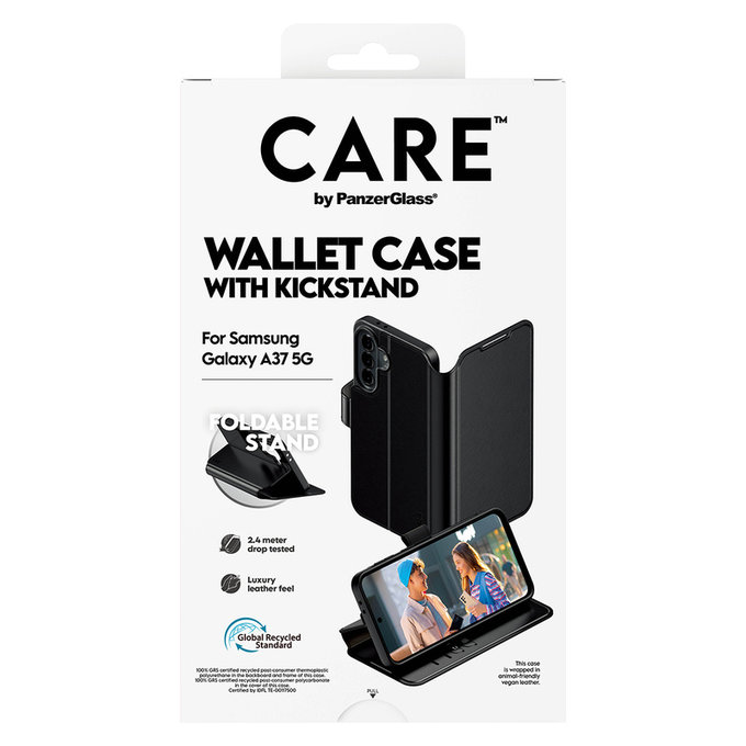 Hülle Wallet Kickstand für Samsung Galaxy A37, Schwarz, PanzerGlass