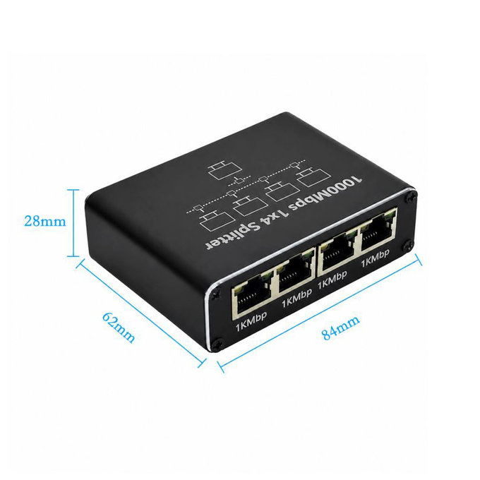 4-Port Gigabit-Ethernet-Switch, RJ45, 1000 Mbit/s