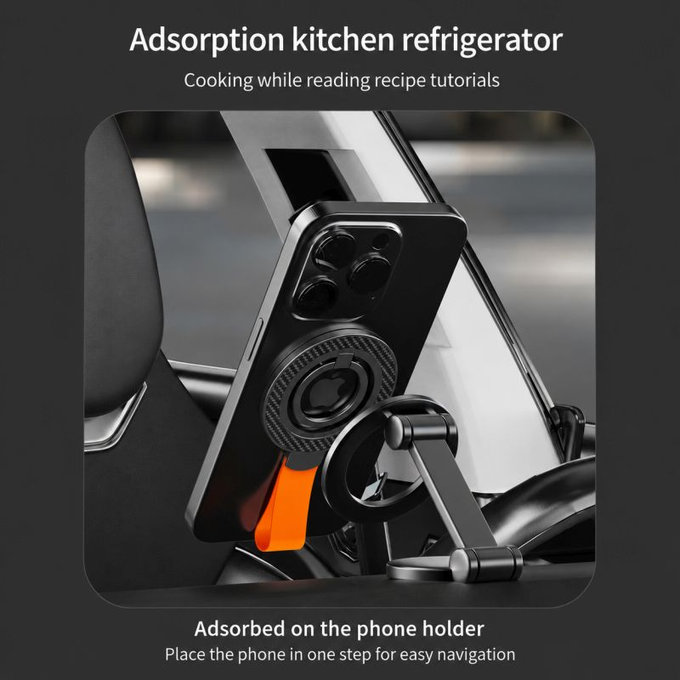 Magnetische Handyhalterung mit Schlaufe, schwarz-orange