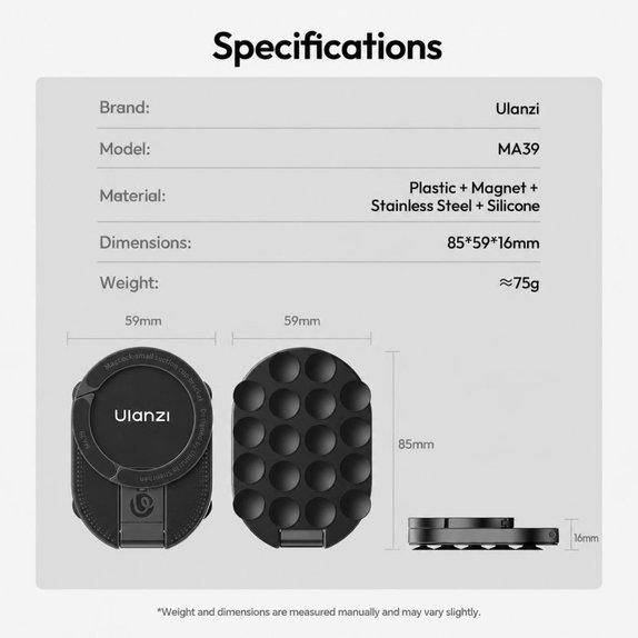 Magnetische Saugnapfhalterung Ulanzi MA39, schwarz