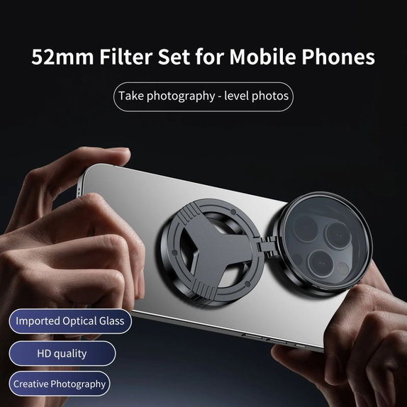 CPL-Polfilter 52mm mit magnetischer Halterung für Smartphones