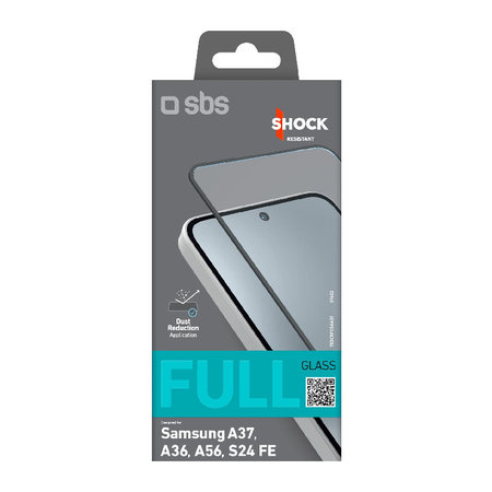 SBS - Gehärtetes Glas Full Cover Für Samsung Galaxy A37, A36, A56, S24 FE, schwarz