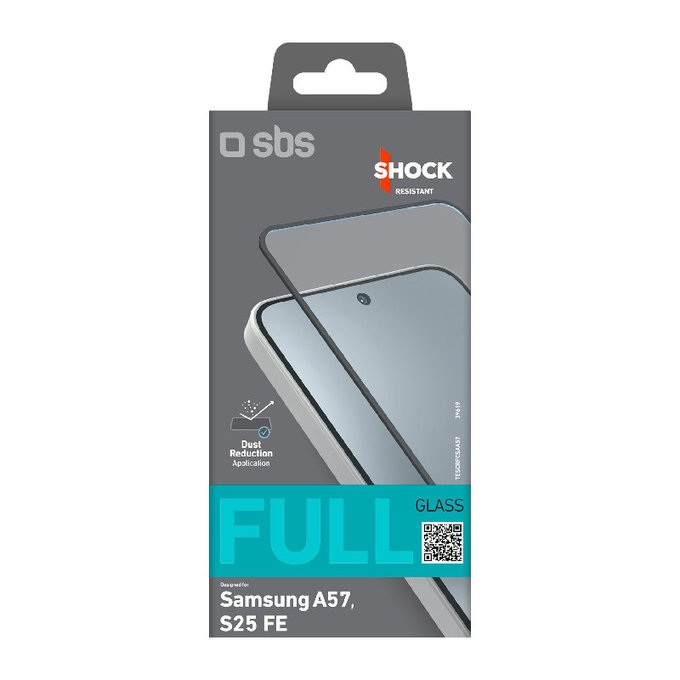 SBS - Gehärtetes Glas Full Cover Für Samsung Galaxy A57, schwarz