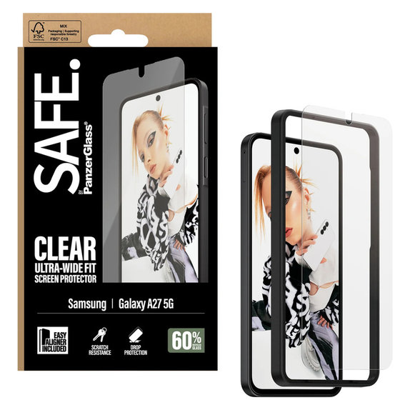 Panzerglas UWF mit Applikator für Samsung Galaxy A27, Klar, SAFE by PanzerGlass