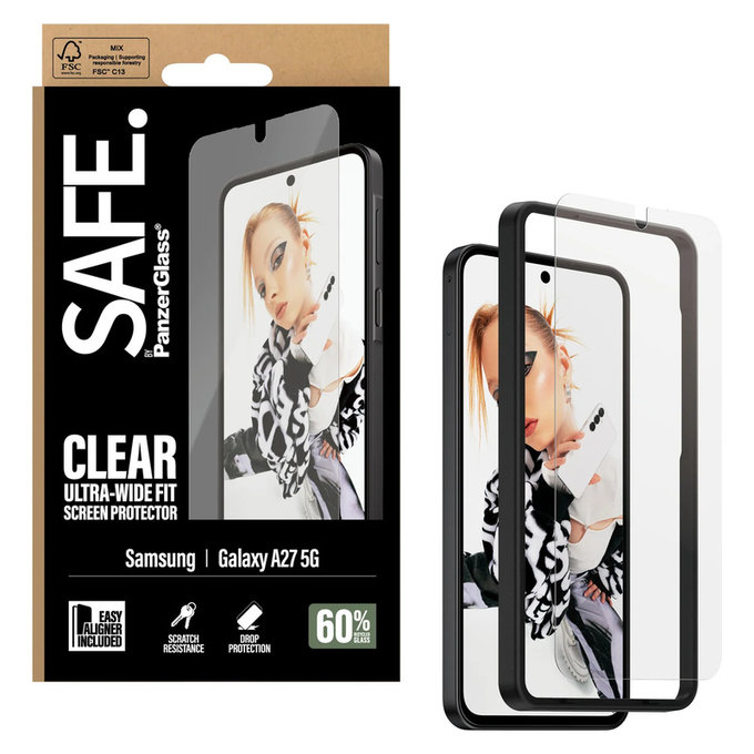 Panzerglas UWF mit Applikator für Samsung Galaxy A27, Klar, SAFE by PanzerGlass
