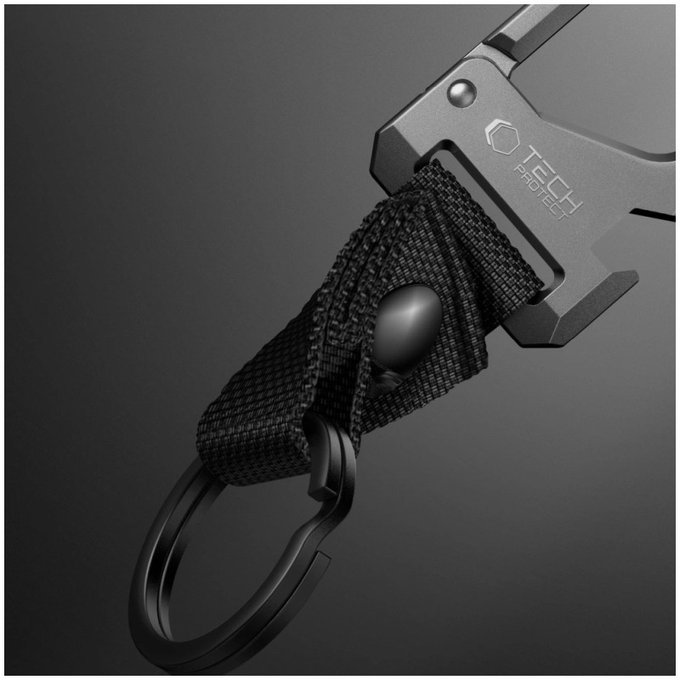 Schlüsselanhänger Slidelock Carabiner Keychain, Gunmetal, Tech-Protect