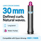 Langer Lockenaufsatz für Dyson Airwrap HS01, HS05, 30 mm, Nickel / Fuchsia