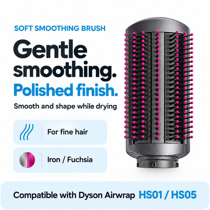 Weiche Smoothing-Bürste für Dyson Airwrap HS01, HS05, Iron / Fuchsia