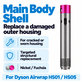 Hauptgehäuse für Dyson Airwrap HS01, HS05, Nickel / Fuchsia