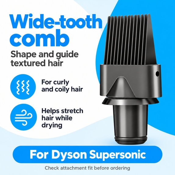 Kammaufsatz mit breiten Zacken für Dyson Supersonic HD01, HD03, HD07, HD15, HD16