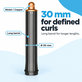 Langer Lockenaufsatz für Dyson Airwrap HS01, HS05, 30 mm, Nickel / Copper