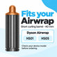Kurzer Lockenaufsatz für Dyson Airwrap HS01, HS05, 40 mm, Nickel / Copper