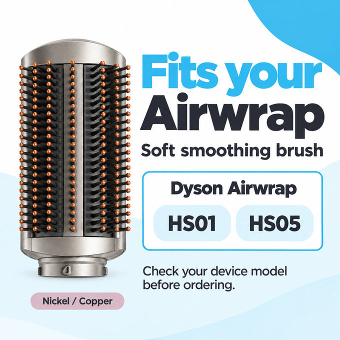 Weiche Smoothing-Bürste für Dyson Airwrap HS01, HS05, Nickel / Copper