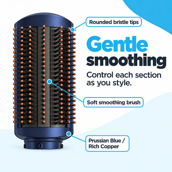 Weiche Smoothing-Bürste für Dyson Airwrap HS01, HS05, Prussian Blue / Rich Copper