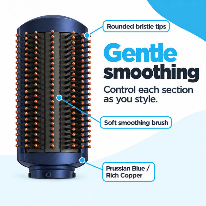 Weiche Smoothing-Bürste für Dyson Airwrap HS01, HS05, Prussian Blue / Rich Copper