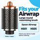 Große runde Volumenbürste für Dyson Airwrap HS01, HS05, Nickel / Copper