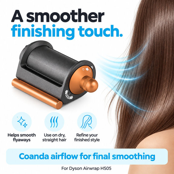 Coanda Glättungs- und Trocknungsaufsatz für Dyson Airwrap HS05, Nickel / Copper