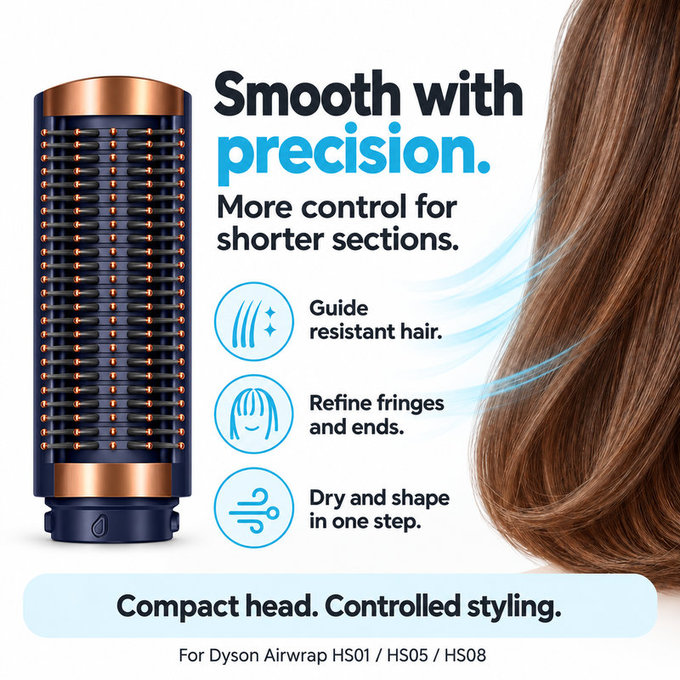 Kleine feste Smoothing-Bürste für Dyson Airwrap HS01, HS05, HS08, Prussian Blue / Rich Copper