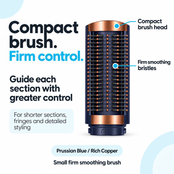 Kleine feste Smoothing-Bürste für Dyson Airwrap HS01, HS05, HS08, Prussian Blue / Rich Copper