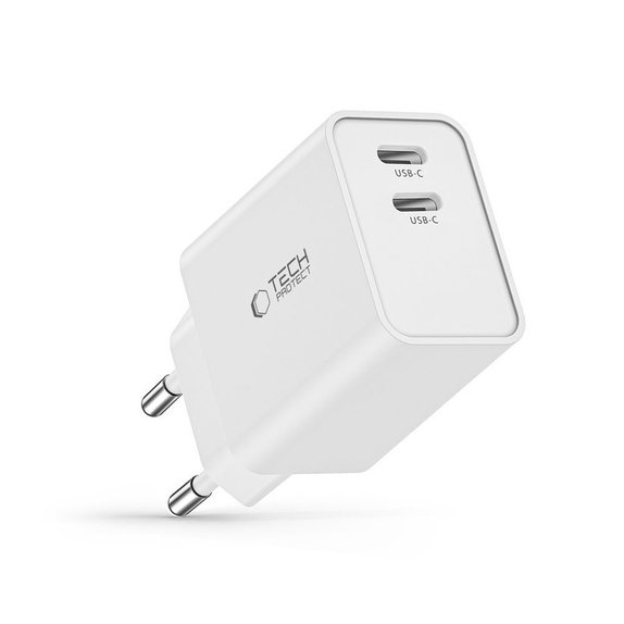 Netzladegerät C35W 2-PORT PD 35W, weiß, Tech-Protect