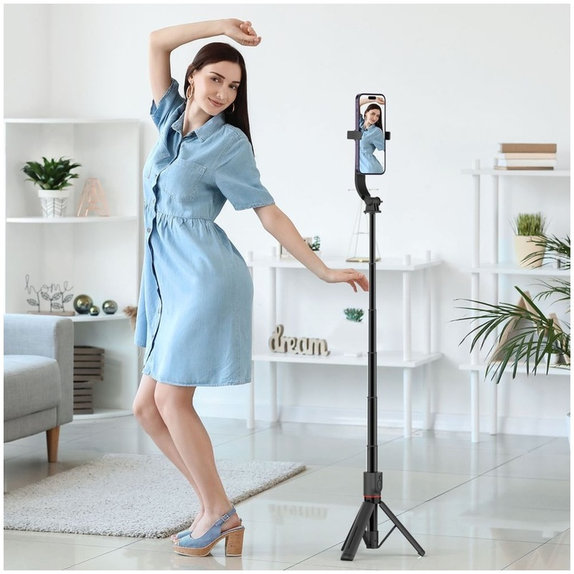 Selfie-Stick mit Stativ L04S MagSafe, schwarz, Tech-Protect