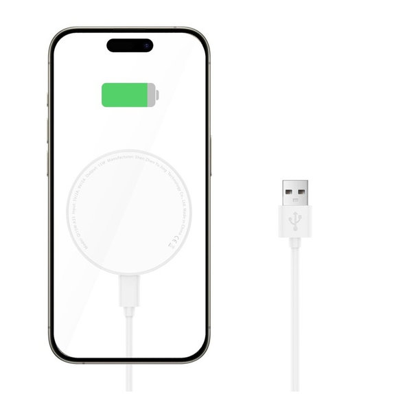 Kabelloses Ladegerät QI15W-A33 Magnetic MagSafe, weiß, Tech-Protect
