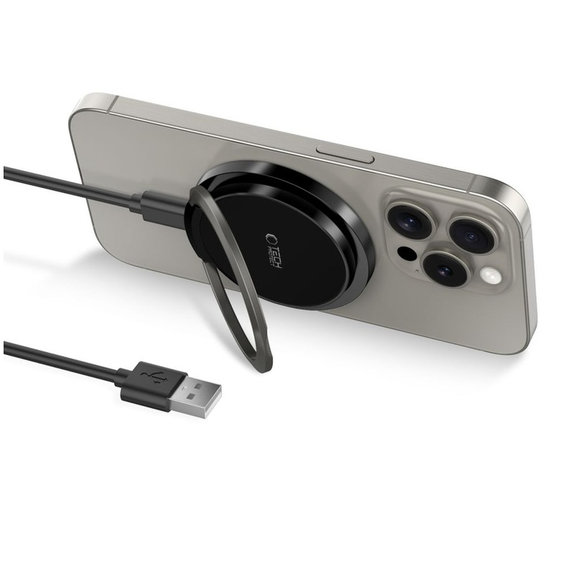 Kabelloses Ladegerät QI15W-A33 Magnetic MagSafe, schwarz, Tech-Protect