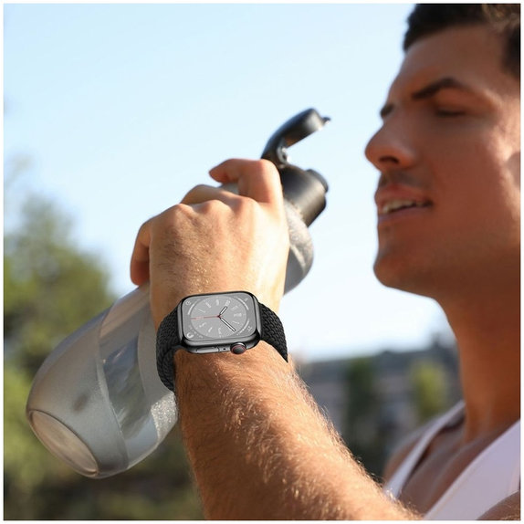 Armband Nylonmag für Apple Watch 8 / 9 / 10 / 11 / SE (40 / 41 / 42 mm), Natural Titanium, Tech-Protect