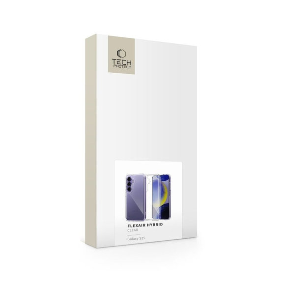 Case FlexAir Hybrid für Galaxy S25, Clear, Tech-Protect